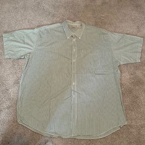 Men’s Izod Short Sleeve Green Checkered Dress Shirt- XXL
